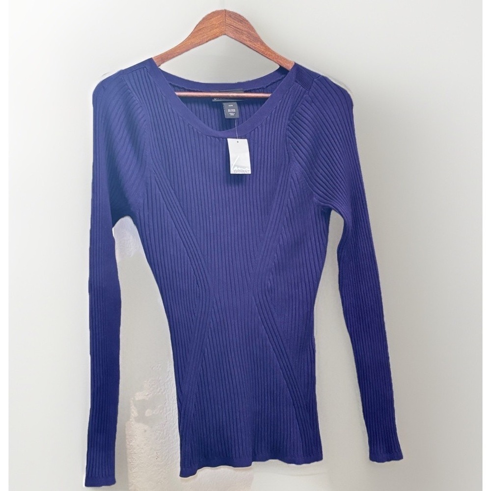 NWT Lane Bryant Ribbed Top Women's Size 14-16 Purple Stetchy